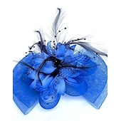 preiswerte Faszinator-Fascinator Hüte Kopfbedeckung Netz Teeparty Pferderennen Ladies Day Melbourne Cup Handgemacht mit floralem Kopfschmuck Kopfbedeckung Kleid zum Beeindrucken Renntag Kleid