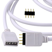 billige Lampesokler og kontakter-2 stk 4 pins rgb skjøtekabel led strip light diy koblingskabel for smd 5050 3528 2835 rgb 2m 6.6ft