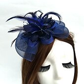preiswerte Faszinator-Fascinator Hüte Kopfbedeckung Netz Teeparty Pferderennen Ladies Day Melbourne Cup Handgemacht mit floralem Kopfschmuck Kopfbedeckung Kleid zum Beeindrucken Renntag Kleid