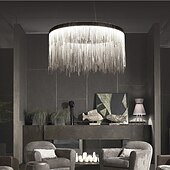 billiga Cirkeldesign-1-ljus 50 cm led taklampa designers ljuskrona guld lyx metall trumma krom modern samtida 110-120v 220-240v