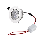 preiswerte LED Einbauleuchten-10 Stück 3 W 300 lm 3 LED-Perlen Leicht zu installieren Einbaulampe Deckenleuchten Warmweiß Kühles Weiß 85-265 V kommerziell Zuhause / Büro Wohn- / Esszimmer / RoHs / ASTM