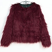 cheap Faux Fur Wraps-Pink Faux Fur Wraps Women&#039;s Wrap Winter Shrug Keep Warm Coats / Jackets Long Sleeve Faux Fur Fall Wedding Guest Wraps With Pure Color For Party Wedding