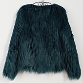 cheap Faux Fur Wraps-Pink Faux Fur Wraps Women&#039;s Wrap Winter Shrug Keep Warm Coats / Jackets Long Sleeve Faux Fur Fall Wedding Guest Wraps With Pure Color For Party Wedding