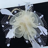 お買い得  ファシネーター-フェザー / ネットファシネーター ケンタッキーダービーハット / 鳥かごベール 1 枚付き 結婚式 / パーティー / イブニング / レディースデー ヘッドピース