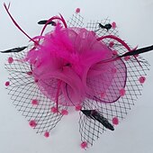 お買い得  ファシネーター-フェザー / ネットファシネーター ケンタッキーダービーハット / 鳥かごベール 1 枚付き 結婚式 / パーティー / イブニング / レディースデー ヘッドピース