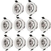 preiswerte LED Einbauleuchten-10 Stück 3 W 300 lm 3 LED-Perlen Leicht zu installieren Einbaulampe Deckenleuchten Warmweiß Kühles Weiß 85-265 V kommerziell Zuhause / Büro Wohn- / Esszimmer / RoHs / ASTM