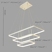 Недорогие Кольцо и Круглый Дизайн-Подвесной светильник с регулируемой яркостью 80 см, светодиодный светильник геометрической формы, линейный, для гостиной, столовой, 110-120 В / 220-240 В