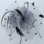 お買い得  ファシネーター-フェザー / ネットファシネーター ケンタッキーダービーハット / 鳥かごベール 1 枚付き 結婚式 / パーティー / イブニング / レディースデー ヘッドピース