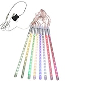 זול מוצרים עם חיבור לחשמל-led מטאורים גשם אורות 30 ס"מ 11.8 אינץ' 8 צינורות 192 led נטיפי קרח שלג נופל אורות נצנצים כוכב חיצוני טיפת גשם אורות חג המולד מסיבת חתונה חג קישוט עץ
