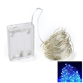 ieftine Acumulatoare-nuntă elegantă petrecere de recepție 10 m șir lumini 100 led fire rezistente la apă zâne șir lumini 4 buc 2 buc 1 buc pentru Crăciun nuntă acasă vacanță cameră de petrecere decor în aer liber alb