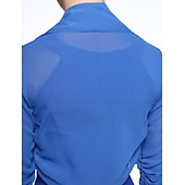 preiswerte Wraps für Hochzeitsgäste-Halbärmel Eleganter Chiffon Hochzeits-/Party-/Abend-/Hochzeitsgast Damen Wickel  Bolero mit Drapierung  Einfarbig Kleid zum Beeindrucken