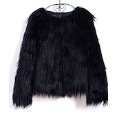 cheap Faux Fur Wraps-Pink Faux Fur Wraps Women&#039;s Wrap Winter Shrug Keep Warm Coats / Jackets Long Sleeve Faux Fur Fall Wedding Guest Wraps With Pure Color For Party Wedding