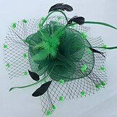 お買い得  ファシネーター-フェザー / ネットファシネーター ケンタッキーダービーハット / 鳥かごベール 1 枚付き 結婚式 / パーティー / イブニング / レディースデー ヘッドピース