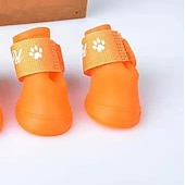 preiswerte Stiefel &amp; Pfotenschutz-Hunde Pelzige Kleintiere N / A Schuhe und Stiefel Wasserdicht Einfarbig Für Haustiere PU-Leder Rutschfest Purpur