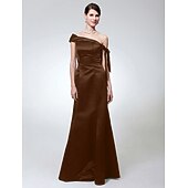 economico Matrimoni e cerimonie-A sirena Monospalla Lungo Raso Vestito con Fiocco (fiocchi) di TS Couture®