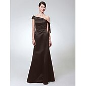economico Matrimoni e cerimonie-A sirena Monospalla Lungo Raso Vestito con Fiocco (fiocchi) di TS Couture®