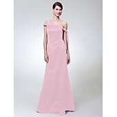 economico Matrimoni e cerimonie-A sirena Monospalla Lungo Raso Vestito con Fiocco (fiocchi) di TS Couture®