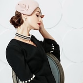 levne Party klobouky-Vlasové ozdoby Vlna Svatební Dostih Dámský den Melbourne Cup koktejl Elegantní S Čistá Barva Přílba Pokrývky Hlavy
