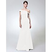 economico Matrimoni e cerimonie-A sirena Monospalla Lungo Raso Vestito con Fiocco (fiocchi) di TS Couture®