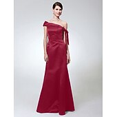 economico Matrimoni e cerimonie-A sirena Monospalla Lungo Raso Vestito con Fiocco (fiocchi) di TS Couture®