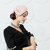 levne Party klobouky-Vlasové ozdoby Vlna Svatební Dostih Dámský den Melbourne Cup koktejl Elegantní S Čistá Barva Přílba Pokrývky Hlavy