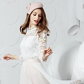 levne Party klobouky-Vlasové ozdoby Vlna Svatební Dostih Dámský den Melbourne Cup koktejl Elegantní S Čistá Barva Přílba Pokrývky Hlavy