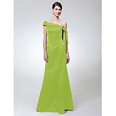 economico Matrimoni e cerimonie-A sirena Monospalla Lungo Raso Vestito con Fiocco (fiocchi) di TS Couture®