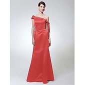 economico Matrimoni e cerimonie-A sirena Monospalla Lungo Raso Vestito con Fiocco (fiocchi) di TS Couture®