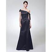 economico Matrimoni e cerimonie-A sirena Monospalla Lungo Raso Vestito con Fiocco (fiocchi) di TS Couture®