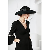 tanie czapki imprezowe-Kapelusze w stylu vintage eleganckie wełniane  nakrycia głowy z kokardkami 1 element na specjalną okazję  imprezę  wieczór  wyścig konny sukienka na specjalne okazje