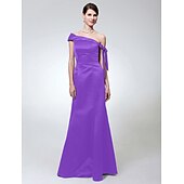 economico Matrimoni e cerimonie-A sirena Monospalla Lungo Raso Vestito con Fiocco (fiocchi) di TS Couture®