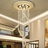 preiswerte Globus-Design-8-flammig 60 cm Liniendesign moderne Pendelleuchte Kristall Leuchtmittel inklusive Designer Kronleuchter Metall galvanisiert schick modern Wohnzimmer (Leuchtmittel nicht enthalten)
