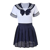 olcso Anime és játék Cosplay-Női Nő Lány Tanuló / Iskolai egyenruha iskolás Tanuló Szerepjáték Jelmezek Kompatibilitás Mindszentek napja Valentin nap Álarcos mulatság Tini Felnőttek Felső Szoknya Jelmez