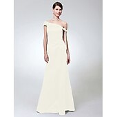 economico Matrimoni e cerimonie-A sirena Monospalla Lungo Raso Vestito con Fiocco (fiocchi) di TS Couture®