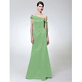 economico Matrimoni e cerimonie-A sirena Monospalla Lungo Raso Vestito con Fiocco (fiocchi) di TS Couture®