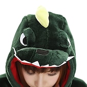 billige pars halloween-kostymer-sett med flanell onesie kigurumi pyjamas søte matchende klo tøfler barns voksne dinosaur morsomme pyjamas cosplay kostyme for unisex jul dyr nattøy tegneserie hjemmeklær