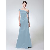 economico Matrimoni e cerimonie-A sirena Monospalla Lungo Raso Vestito con Fiocco (fiocchi) di TS Couture®