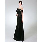 economico Matrimoni e cerimonie-A sirena Monospalla Lungo Raso Vestito con Fiocco (fiocchi) di TS Couture®