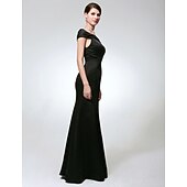 economico Matrimoni e cerimonie-A sirena Monospalla Lungo Raso Vestito con Fiocco (fiocchi) di TS Couture®