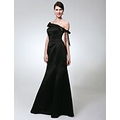 economico Matrimoni e cerimonie-A sirena Monospalla Lungo Raso Vestito con Fiocco (fiocchi) di TS Couture®