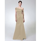 economico Matrimoni e cerimonie-A sirena Monospalla Lungo Raso Vestito con Fiocco (fiocchi) di TS Couture®