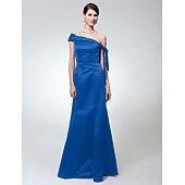 economico Matrimoni e cerimonie-A sirena Monospalla Lungo Raso Vestito con Fiocco (fiocchi) di TS Couture®