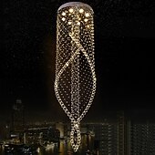 preiswerte Globus-Design-8-flammig 60 cm Liniendesign moderne Pendelleuchte Kristall Leuchtmittel inklusive Designer Kronleuchter Metall galvanisiert schick modern Wohnzimmer (Leuchtmittel nicht enthalten)