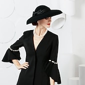 tanie czapki imprezowe-Kapelusze w stylu vintage eleganckie wełniane  nakrycia głowy z kokardkami 1 element na specjalną okazję  imprezę  wieczór  wyścig konny sukienka na specjalne okazje
