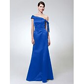 economico Matrimoni e cerimonie-A sirena Monospalla Lungo Raso Vestito con Fiocco (fiocchi) di TS Couture®