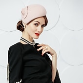levne Party klobouky-Vlasové ozdoby Vlna Svatební Dostih Dámský den Melbourne Cup koktejl Elegantní S Čistá Barva Přílba Pokrývky Hlavy