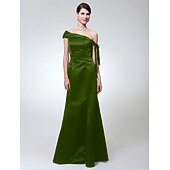 economico Matrimoni e cerimonie-A sirena Monospalla Lungo Raso Vestito con Fiocco (fiocchi) di TS Couture®