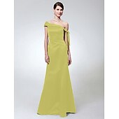 economico Matrimoni e cerimonie-A sirena Monospalla Lungo Raso Vestito con Fiocco (fiocchi) di TS Couture®