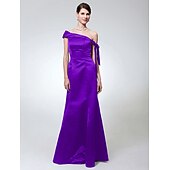 economico Matrimoni e cerimonie-A sirena Monospalla Lungo Raso Vestito con Fiocco (fiocchi) di TS Couture®