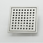 economico Scarichi-Set di scarico a pavimento per doccia quadrato da 6 pollici, griglia per inserto per piastrelle in acciaio inossidabile rimovibile, filtro per capelli con guarnizione e gancio di sollevamento per il bagno